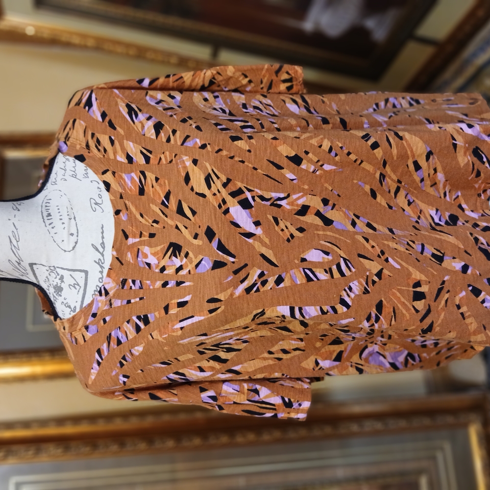 Stylish Democracy Burnt Orange Patterned Women's Shirt